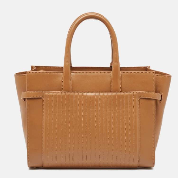 Pre Owned Zadig and Voltaire Cognac Leather Medium Candide Top Handle Bag