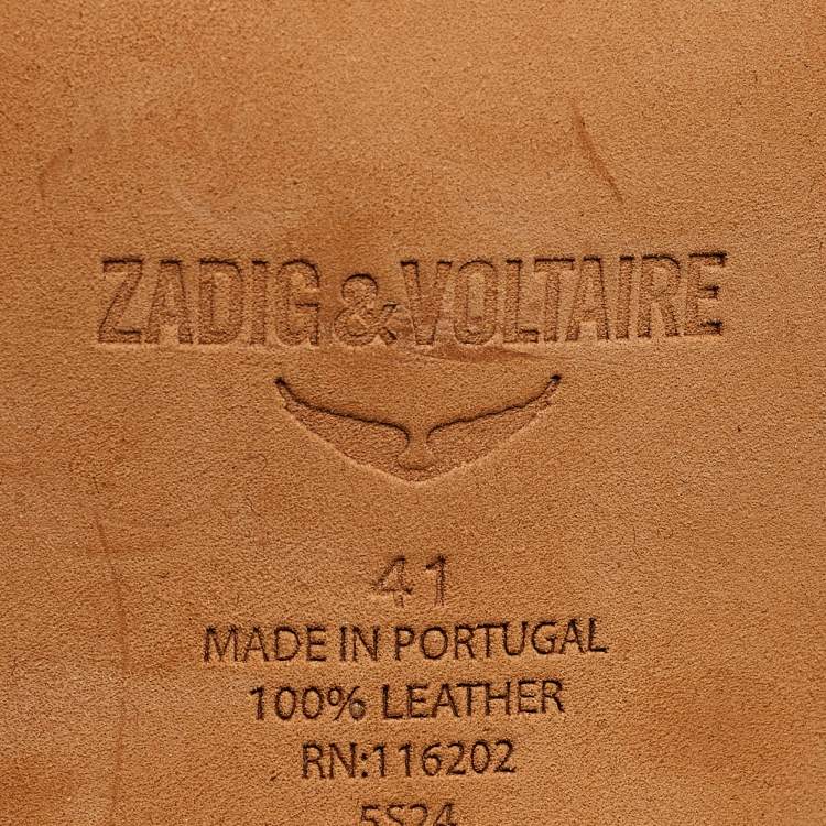Pre Owned Zadig & Voltaire Brown Leather Cecilia Caprese Sandals Size 41
