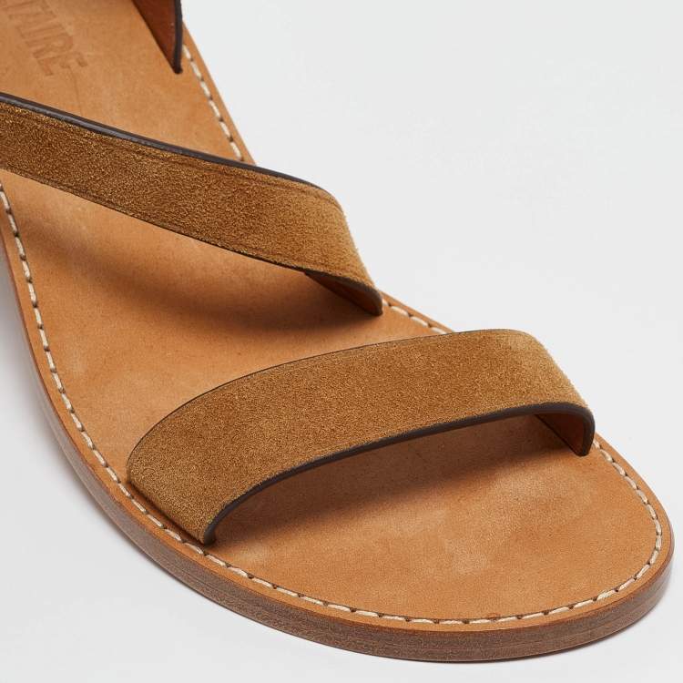 Pre Owned Zadig & Voltaire Brown Leather Cecilia Caprese Sandals Size 41