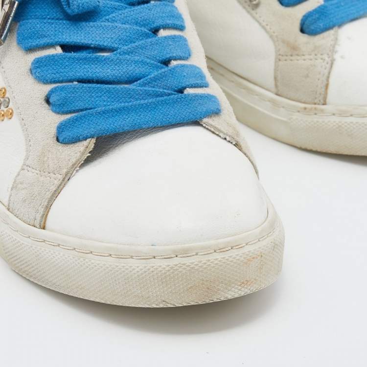 Pre Owned Zadig&Voltaire Multicolor Leather And Suede Studded Low Top Sneakers Size 40