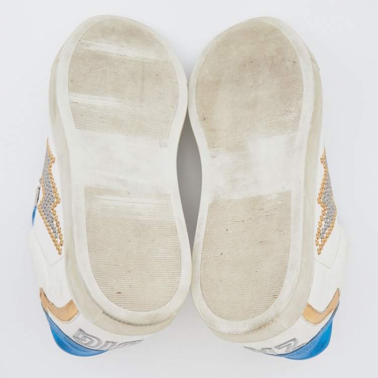 Pre Owned Zadig&Voltaire Multicolor Leather And Suede Studded Low Top Sneakers Size 40