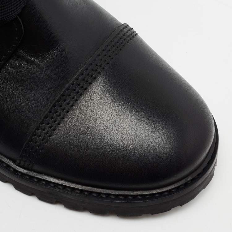 Pre Owned Zadig & Voltaire Black Leather Combat Boots Size 39