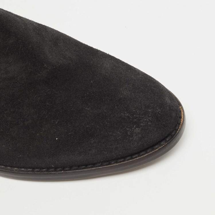 Pre Owned Zadig & Voltaire Black Suede Teddy Ankle Boots Size 36