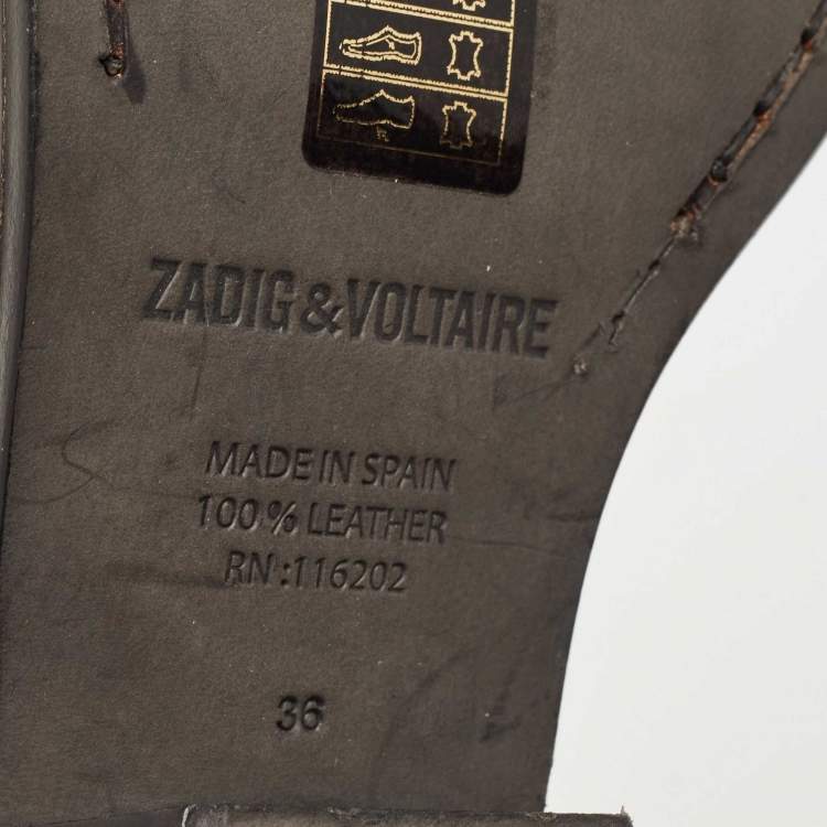 Pre Owned Zadig & Voltaire Black Suede Teddy Ankle Boots Size 36