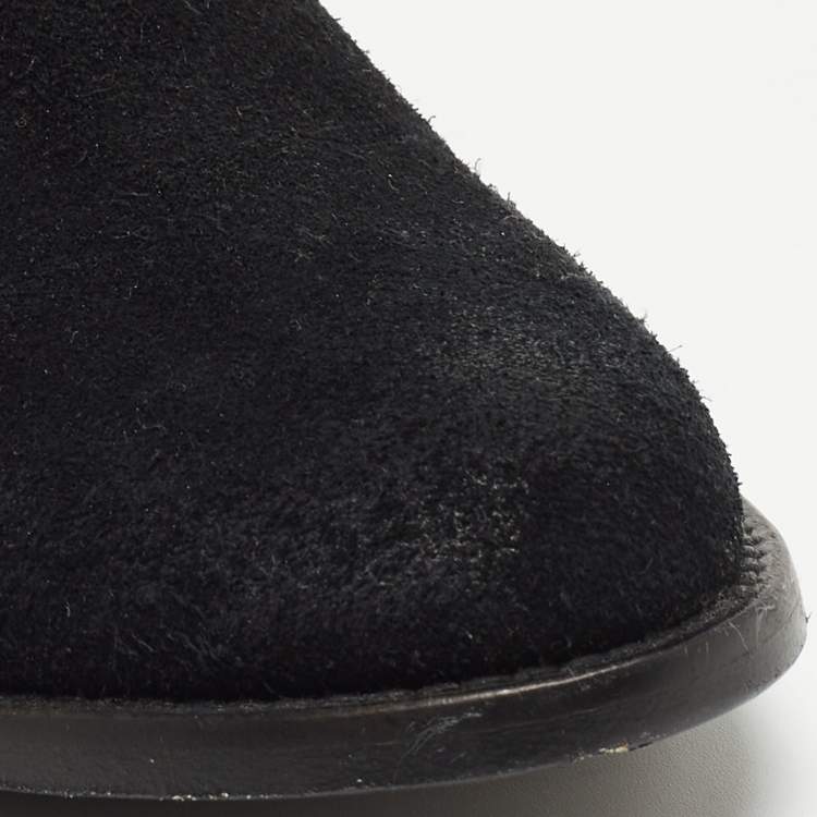Pre Owned Zadig & Voltaire Black/Grey Suede Ankle Boots Size 36