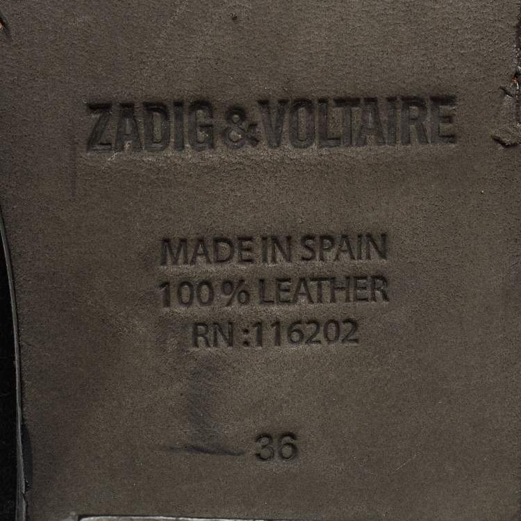 Pre Owned Zadig & Voltaire Black/Grey Suede Ankle Boots Size 36