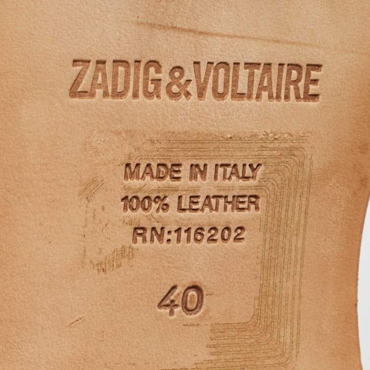 Pre Owned Zadig & Voltaire Pink Leather Studded Oxfords Size 40