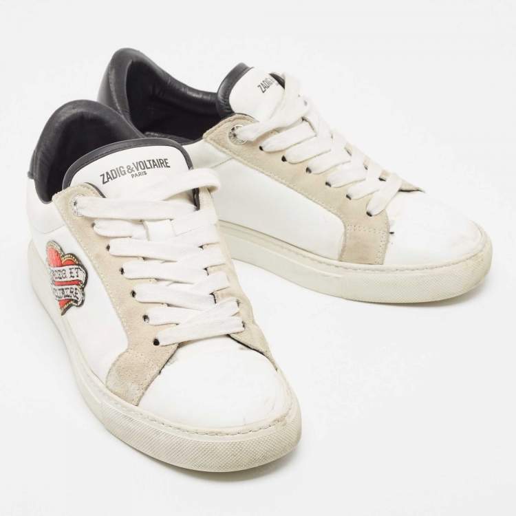 Pre Owned Zadig & Voltaire White Low Top Sneakers Size 38