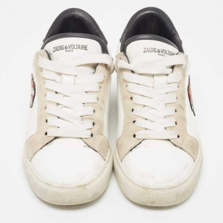 Pre Owned Zadig & Voltaire White Low Top Sneakers Size 38