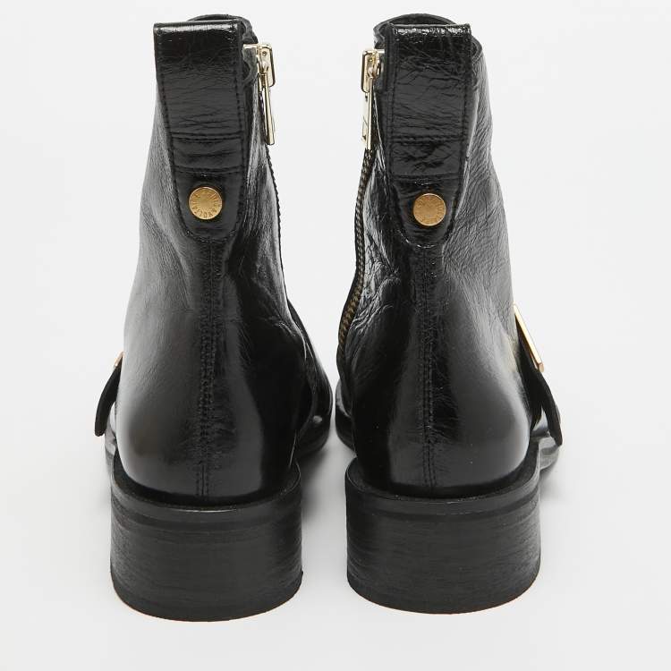 Pre Owned Zadig & Voltaire Black Leather Combat Boots Size 40