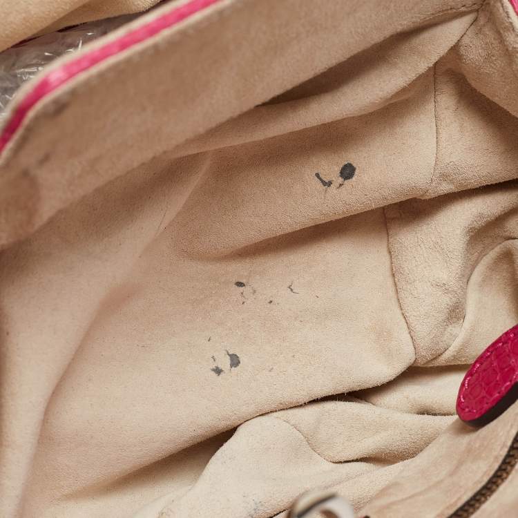 Pre Owned Zagliani Pink Python Puffy Hobo