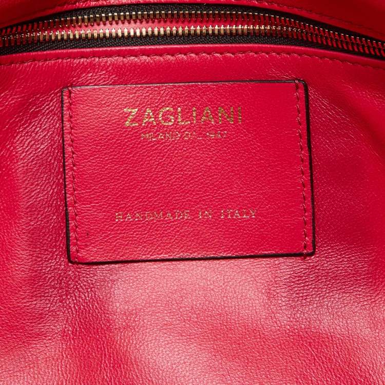 Pre Owned Zagliani Yellow/Orange Python Leather Flap Clutch