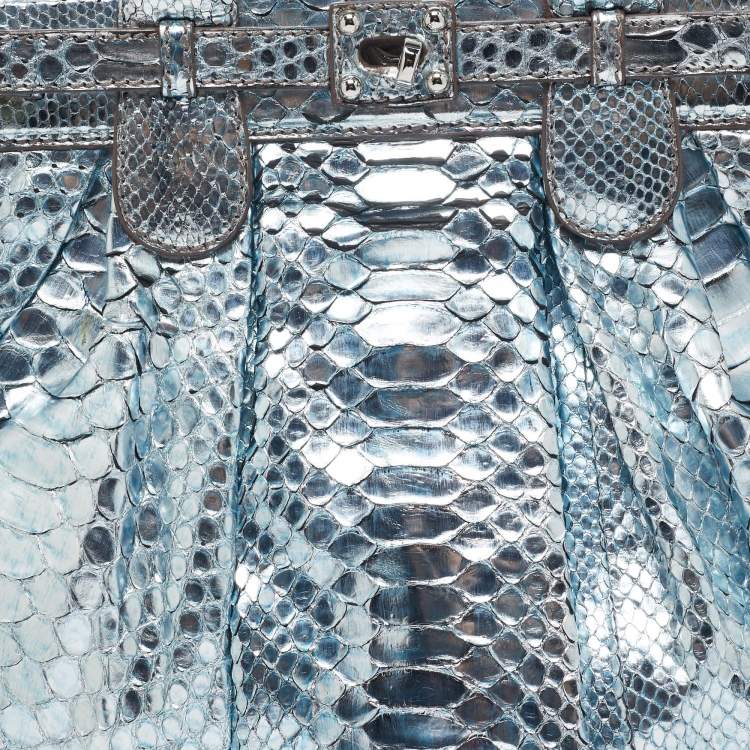 Pre Owned Zagliani Metallic Python Puffy Hobo