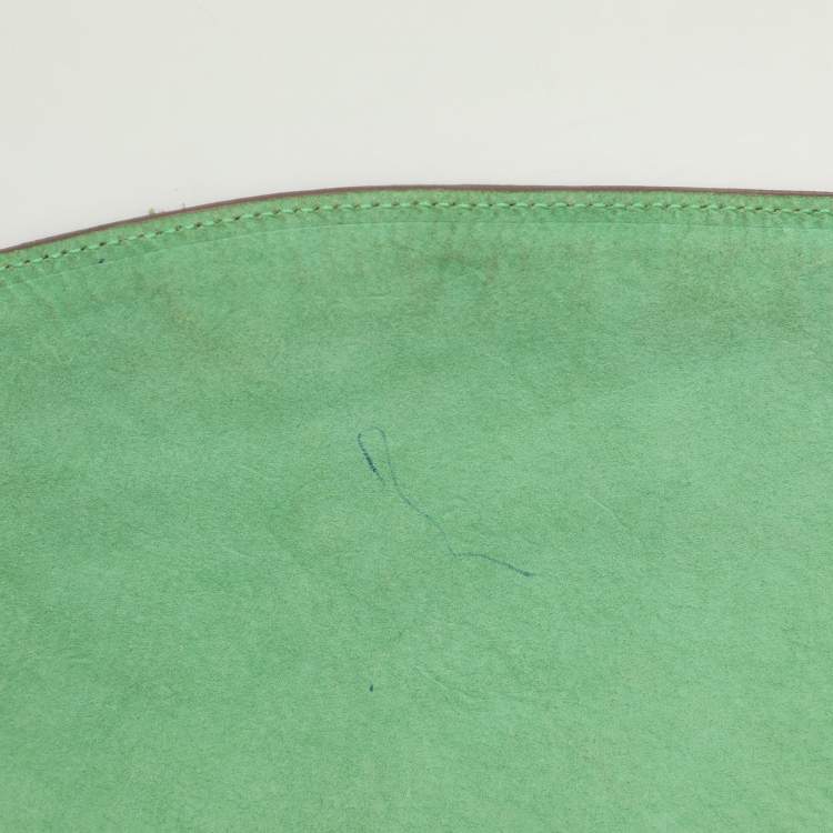 Pre Owned Zagliani Green Python Fringe Details Flap Shoulder Bag