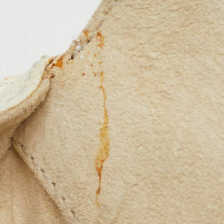 Pre Owned Zagliani White Python Puffy Satchel