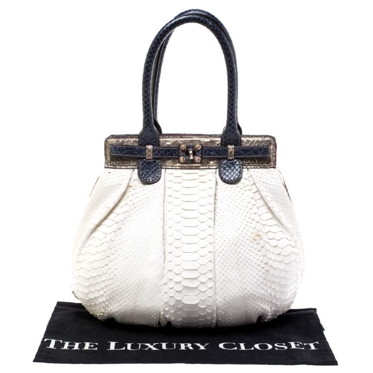 Pre Owned Zagliani Multicolor Python Small Puffy Bag