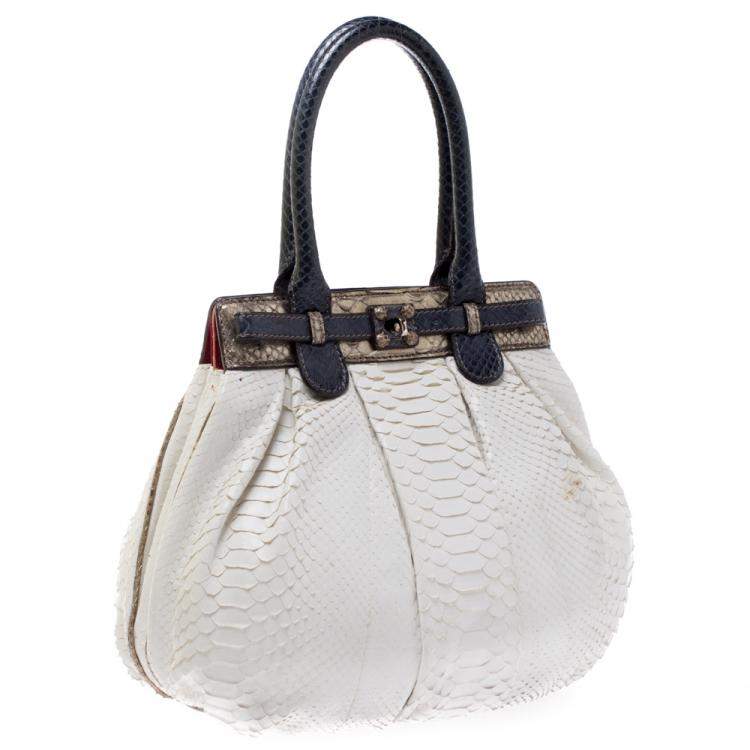 Pre Owned Zagliani Multicolor Python Small Puffy Bag