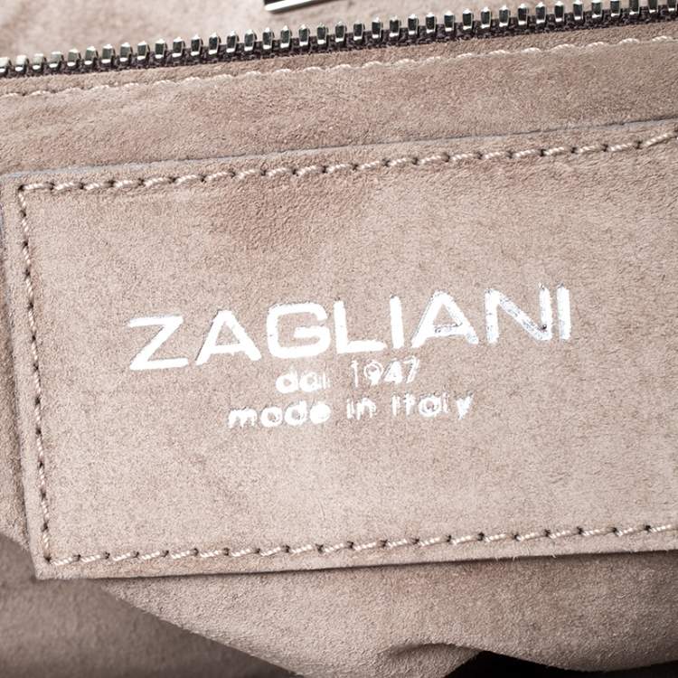 Pre Owned Zagliani Metallic Gold Python Puffy Hobo