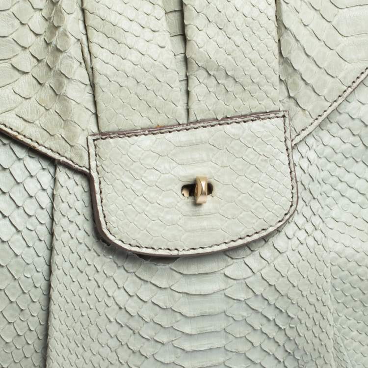 Pre Owned Zagliani Pale Green Python JJ Hobo