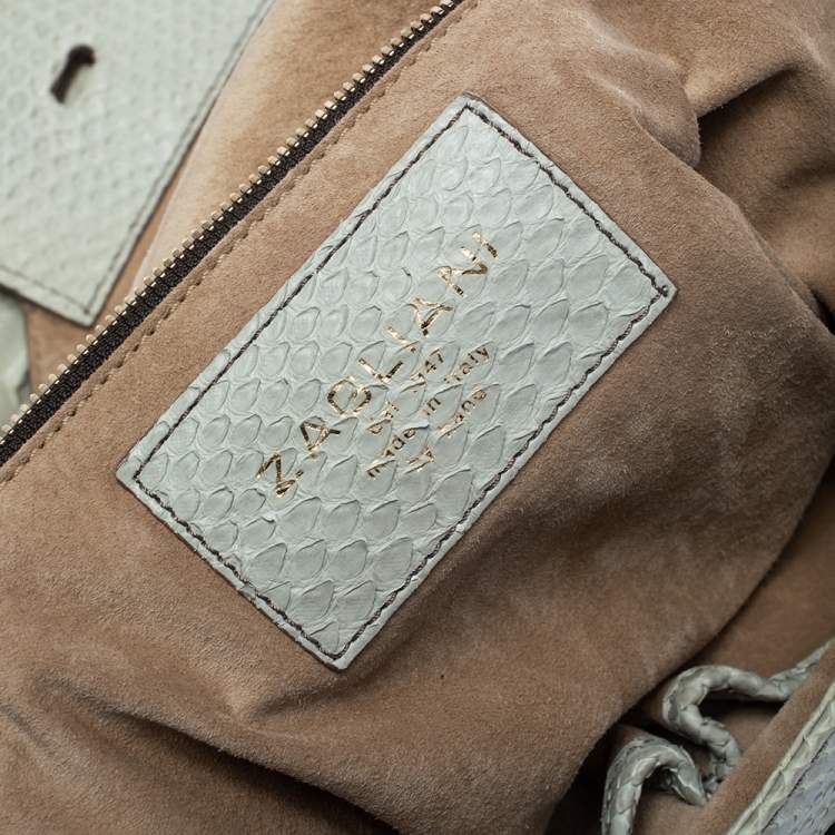 Pre Owned Zagliani Pale Green Python JJ Hobo