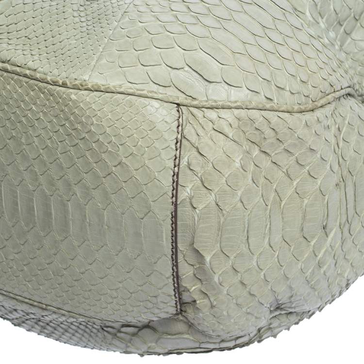 Pre Owned Zagliani Pale Green Python JJ Hobo