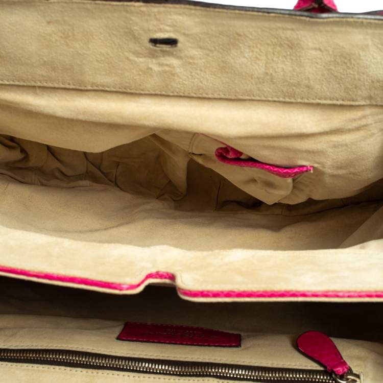 Pre Owned Zagliani Pink Python Puffy Hobo