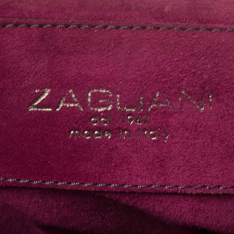Pre Owned Zagliani Metallic Turquoise Python Puffy Hobo