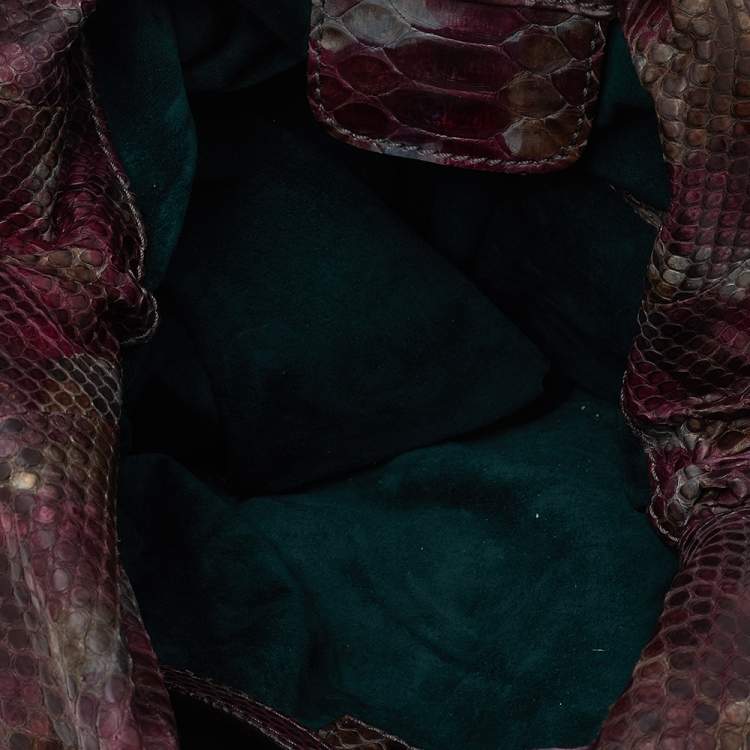 مملوكة مسبقًا Zagliani Multicolor Python Leather Chain Hobo