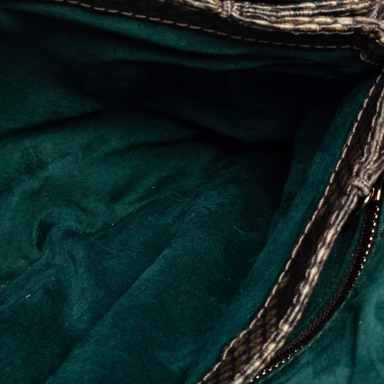 Pre Owned Zagliani Brown Python Flap Chain Shoulder Bag