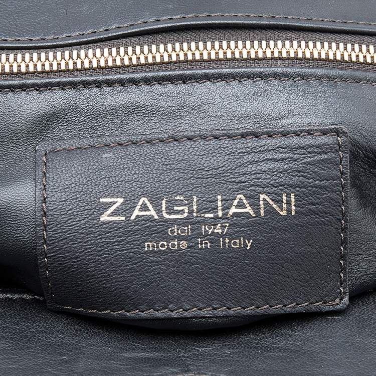Pre Owned Zagliani Metallic Silver Python Puffy Hobo