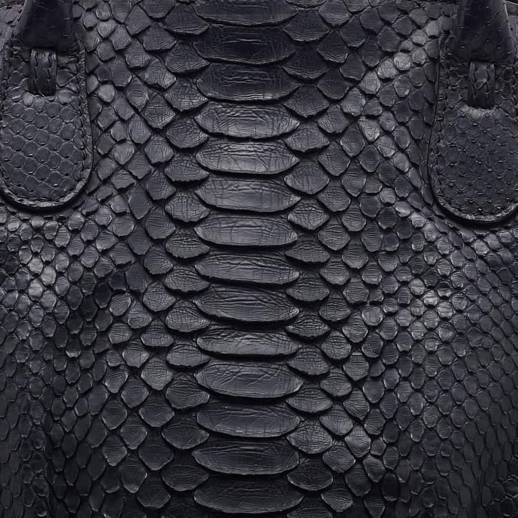 Pre Owned Zagliani Black Python Satchel