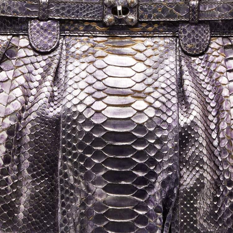 Pre Owned Zagliani Metallic Python Puffy Hobo