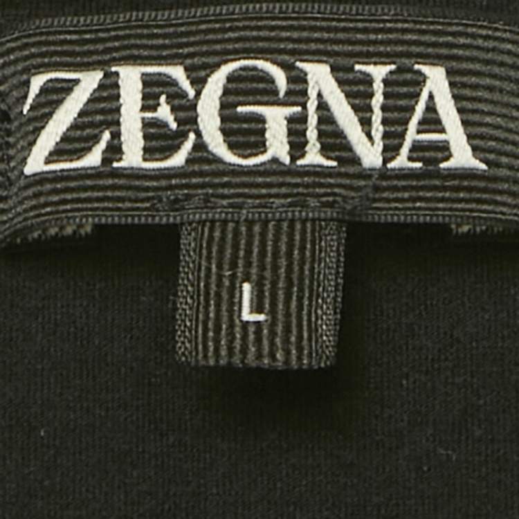 مملوكة مسبقًا Zegna Black Jersey Crewneck T-Shirt L