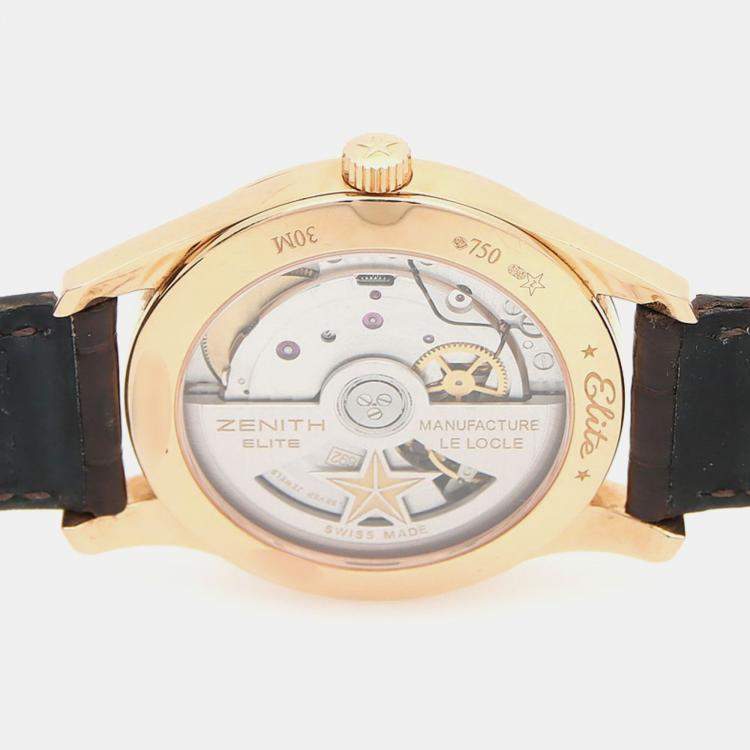Pre Owned Zenith Elite 18.2310.692 Automatic Rose Gold Stainless Steel Women's Wristwatch 33 mm