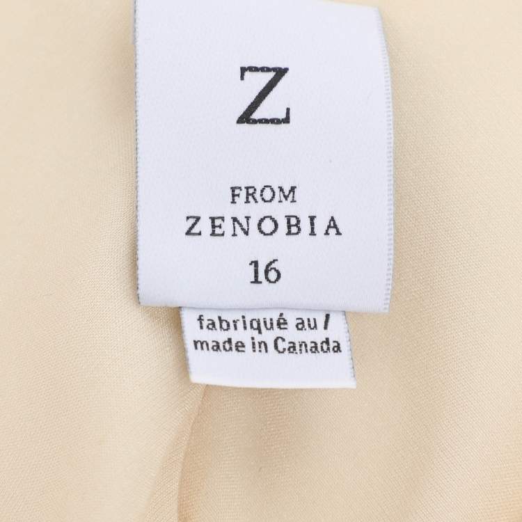 Pre Owned Z from Zenobia Metallic Beige Stretch Silk Sleeveless Camisole XL