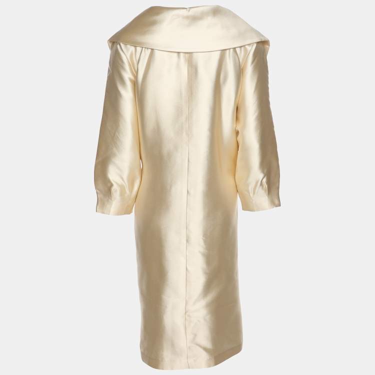 مملوكة مسبقًا Z from Zenobia Metallic Beige Wide Collar Coat XL