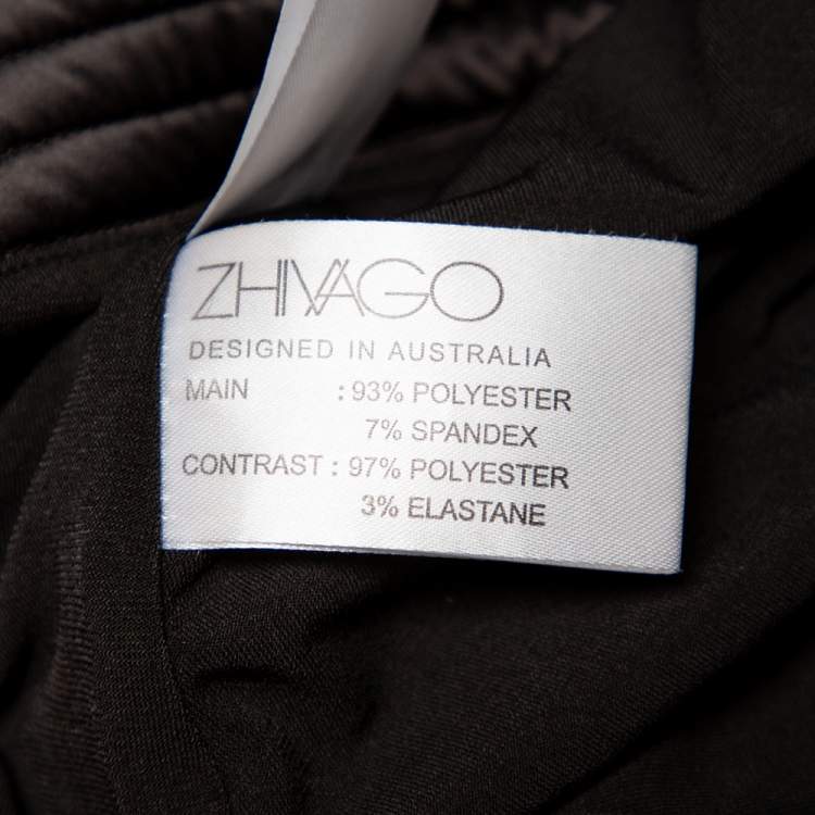 Pre Owned Zhivago Black Jersey Padded Shoulder Eye Of Horus Gown L
