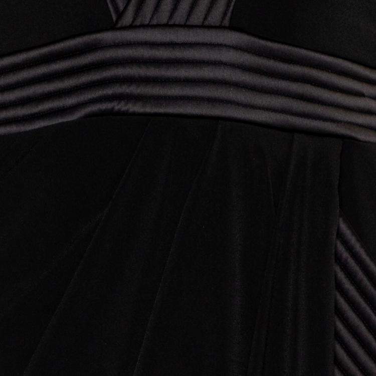 Pre Owned Zhivago Black Jersey Padded Shoulder Eye Of Horus Gown L
