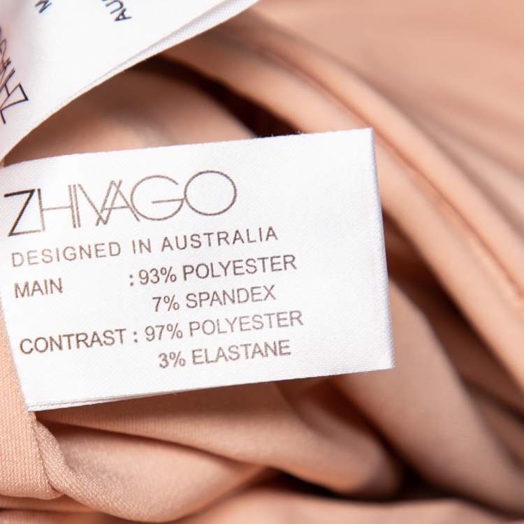 Pre Owned Zhivago Beige Knit Draped Faux Wrap Eye Of Horus Midi Dress M