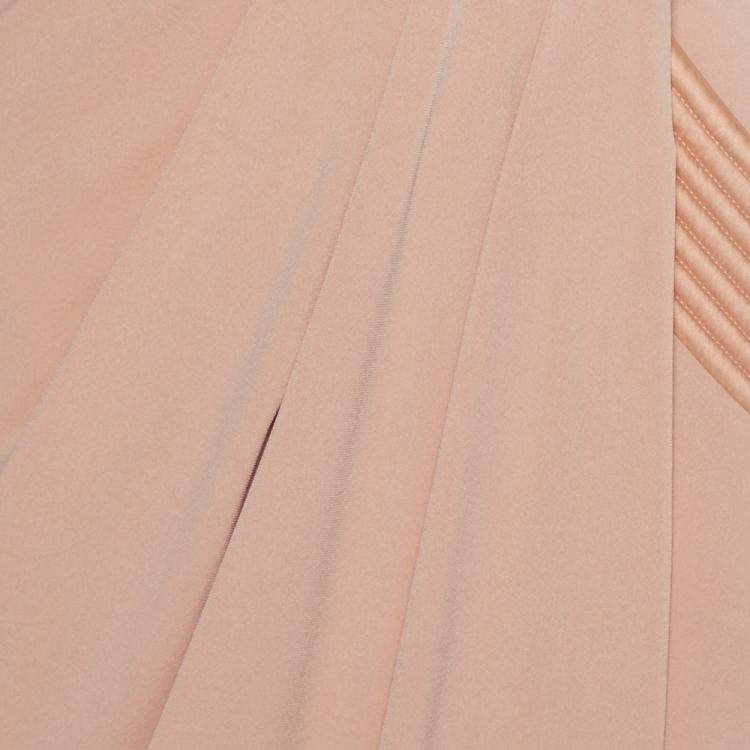 Pre Owned Zhivago Beige Knit Draped Faux Wrap Eye Of Horus Midi Dress M