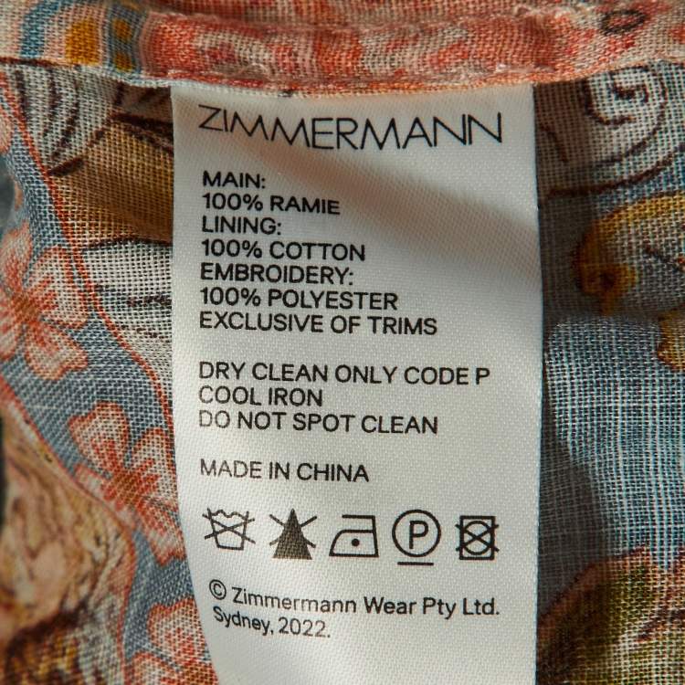 Pre Owned Zimmermann Multicolor Chintz Print Ramie Billow Mini Dress S