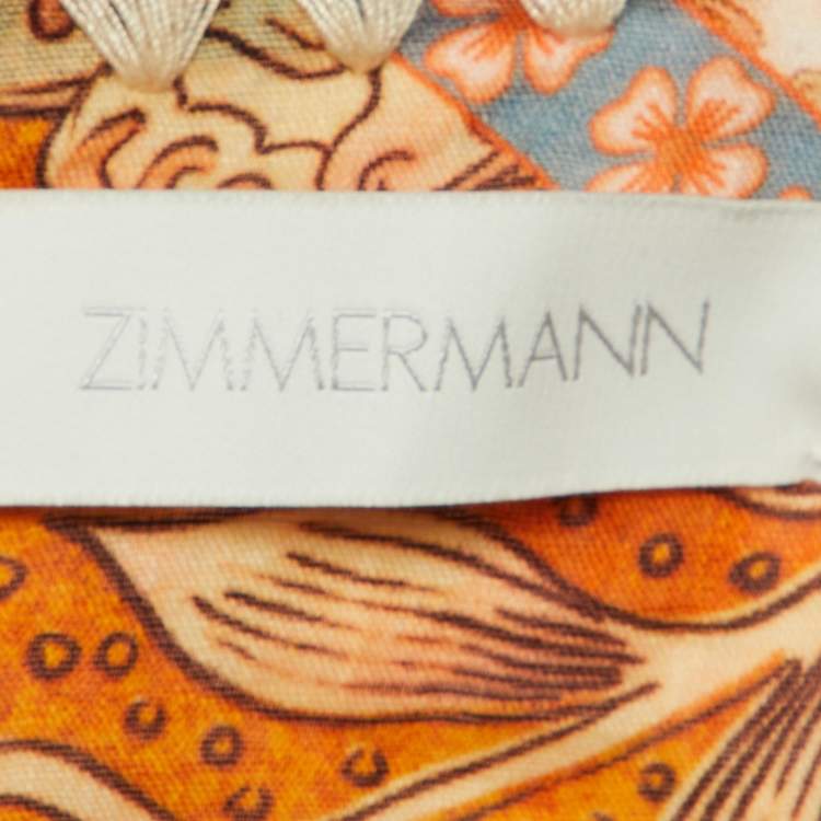 Pre Owned Zimmermann Multicolor Chintz Print Ramie Billow Mini Dress S