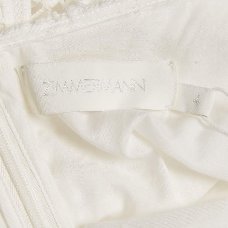 Pre Owned Zimmermann White Vacay Lace Mini Dress L