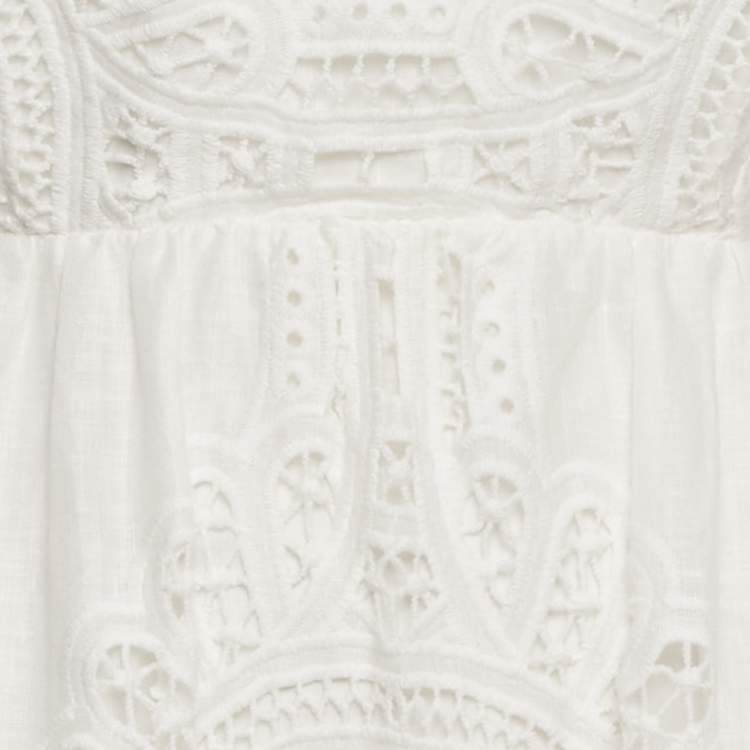 Pre Owned Zimmermann White Vacay Lace Mini Dress L