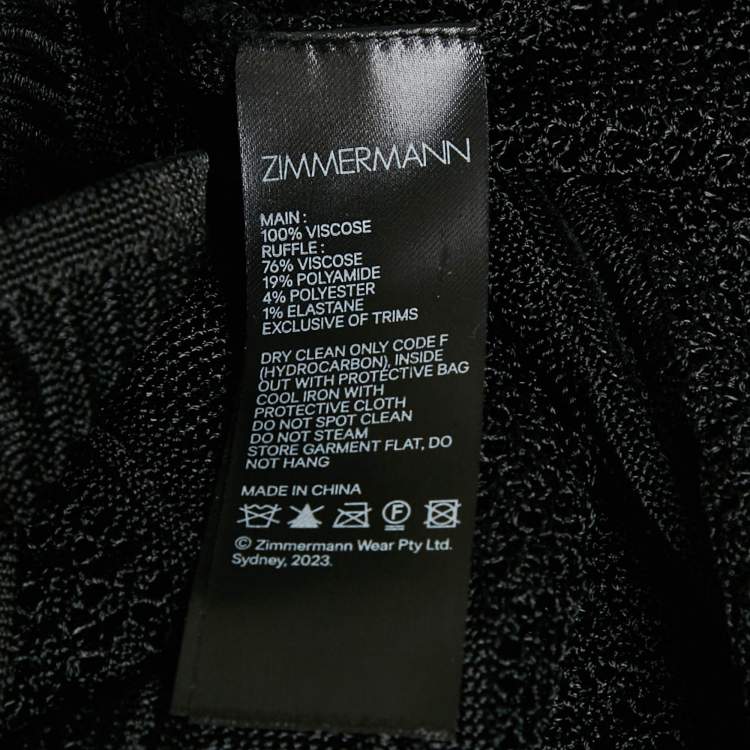 Pre Owned Zimmermann Black Knit Natura Frill Top and Skirt Set M