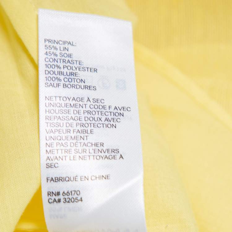 Pre Owned Zimmermann Yellow Linen And Silk Cutout Botanica Brallete Gown M