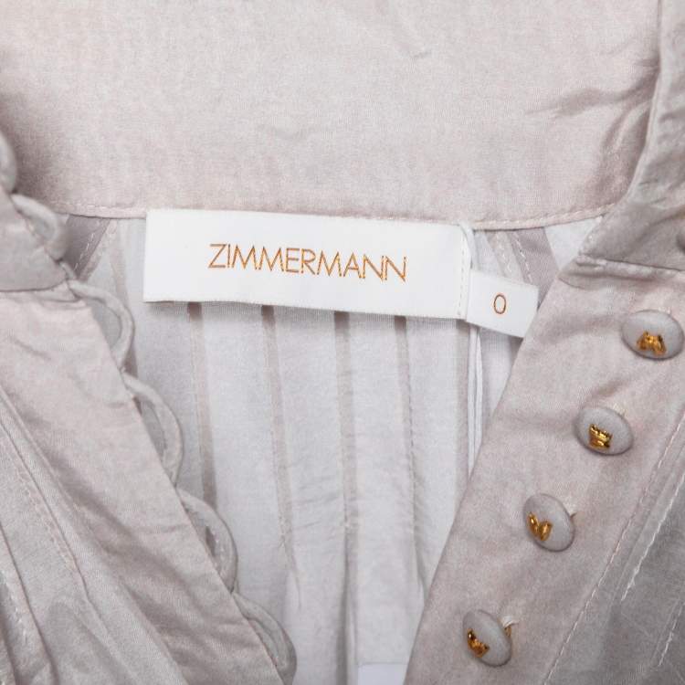 Pre Owned Zimmermann Blue Floral Printed Cotton Luminous Dress S
