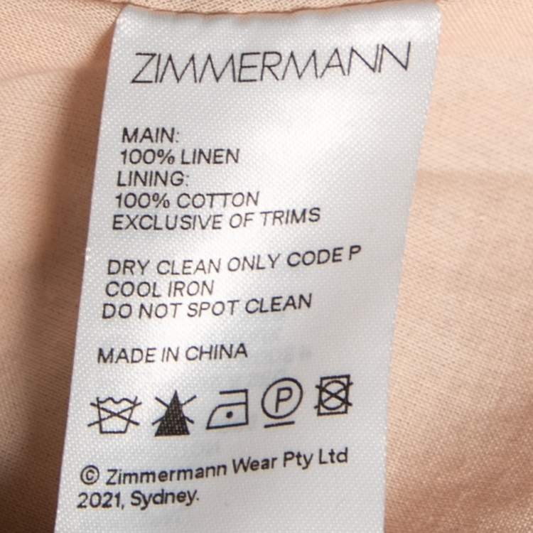مملوكة مسبقًا Zimmermann Beige Moonshine Linen Belted Dress S