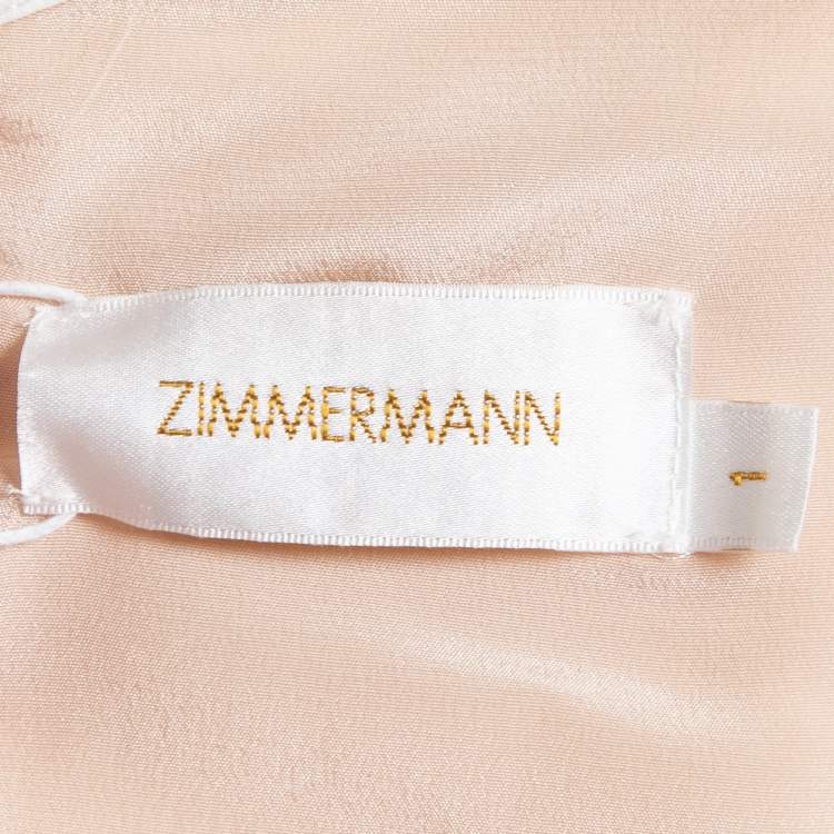 Pre Owned Zimmermann Ivory Linen Crochet Trimmed Mini Dress M