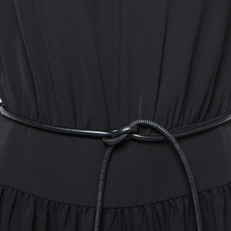 Pre Owned Zimmermann Black Roll Collar Belted Mini Dress M
